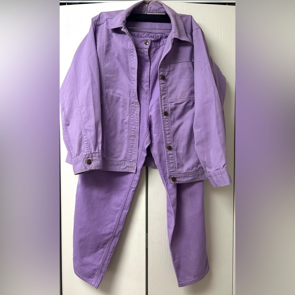 Hunter Pants - Vintage Hunters Run Lilac Two-Piece Denim Jacket & Pants Set
